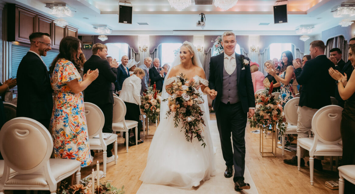 Walking down aisle