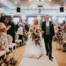 Walking down aisle